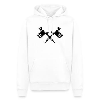 Tattoo Tätowiermaschinen Kreuz - Männer Premium Bio Hoodie - Weiß - Vorne - Nico (187cm)