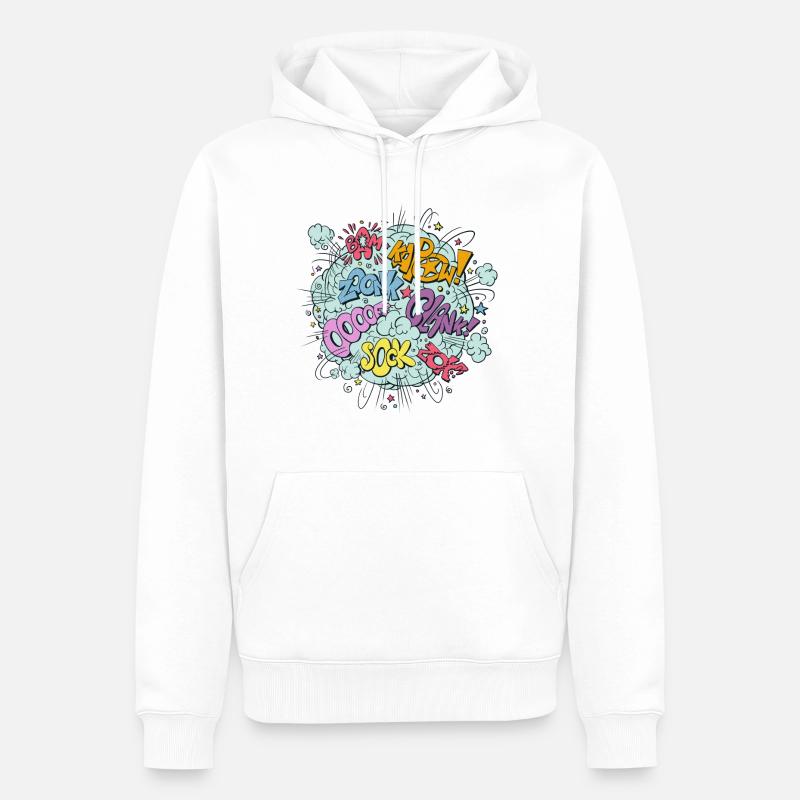 Comic Brawl - Männer Premium Bio Hoodie - Weiß