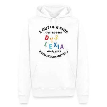 Legasthenie Bewusstsein und Legasthenie Lehrer - Männer Premium Bio Hoodie - Weiß - Vorne - Nico (187cm)
