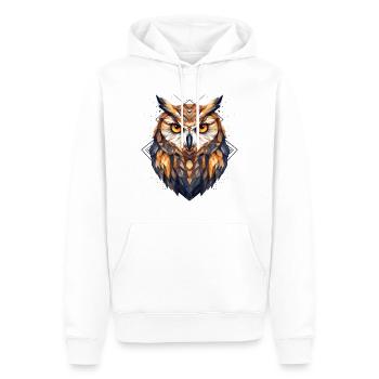 Eule Geometrisch Vogel Natur Mystik Bunt Kunst - Männer Premium Bio Hoodie - Weiß - Vorne - Nico (187cm)