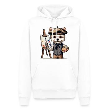 Artiste de chien mignon - Sweat à capuche Premium bio Homme - blanc - Devant - Nico (187cm)