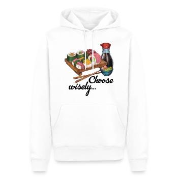 Cooles hangezeichnetes Sushi Geschenk Japan Manga - Männer Premium Bio Hoodie - Weiß - Vorne - Nico (187cm)