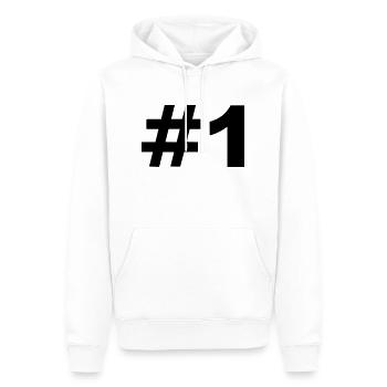 Number 1 - Sweat à capuche Premium bio Homme - blanc - Devant - Nico (187cm)