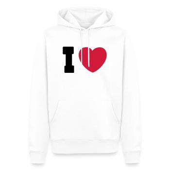 2009_08_23_ilove_78skate_2c - Men’s Premium Organic Hoodie - white - Front - Nico (187cm)