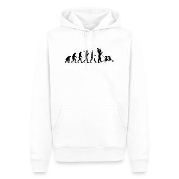 evolution daddy famille nombreuse - Sweat à capuche Premium bio Homme - blanc - Devant - Nico (187cm)