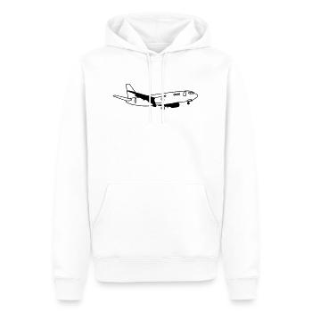 Flugzeug - Männer Premium Bio Hoodie - Weiß - Vorne - Nico (187cm)