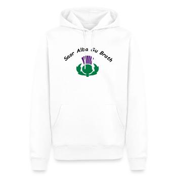 Saor Alba Gu Brath - Free Scotland Forever - Men’s Premium Organic Hoodie - white - Front - Nico (187cm)