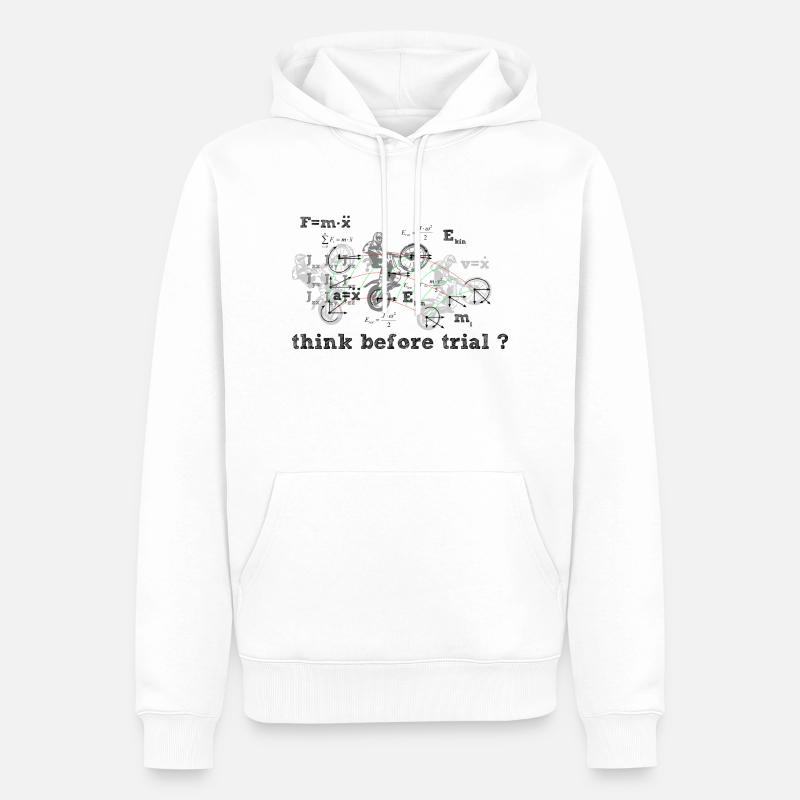 Think before Trial? - Männer Premium Bio Hoodie - Weiß