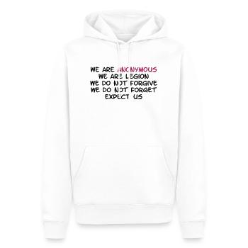 We Are Anonymous - Sweat à capuche Premium bio Homme - blanc - Devant - Nico (187cm)