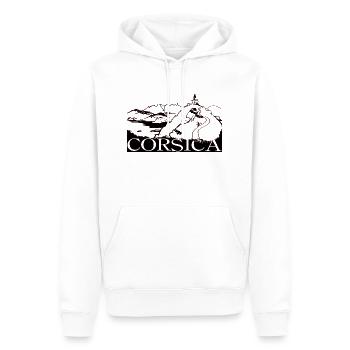 Corsica - Men’s Premium Organic Hoodie - white - Front - Nico (187cm)