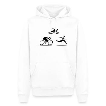 Triathlon - Männer Premium Bio Hoodie - Weiß - Vorne - Nico (187cm)
