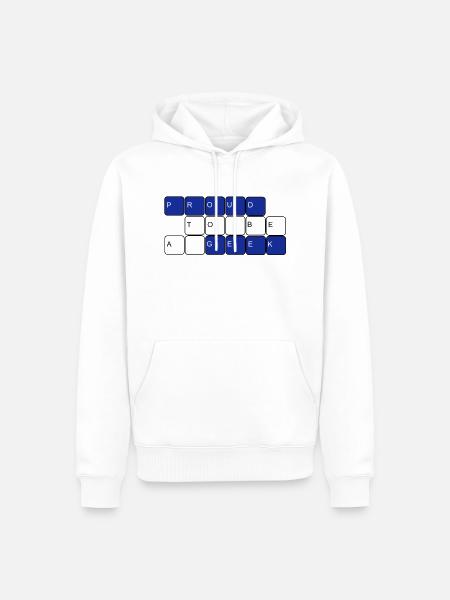 I'am en nørd, jeg er en nørd, freak, nørd, nørd, - Herre Premium økologisk hoodie - hvid
