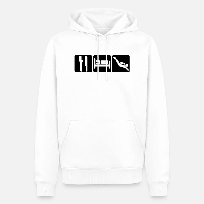 EAT SLEEP DIVE 2 - Männer Premium Bio Hoodie - Weiß