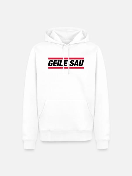 geile_sau_gr2 - Sweat à capuche Premium bio Homme - blanc
