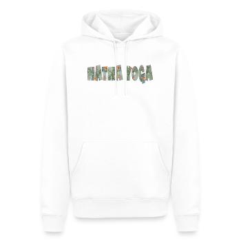 hatha yoga schriftzug e 211 - Männer Premium Bio Hoodie - Weiß - Vorne - Nico (187cm)
