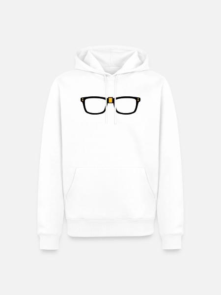 glasses - Nerd - Men’s Premium Organic Hoodie - white