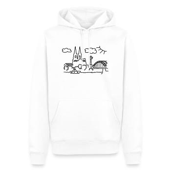 Köln Panorama - Männer Premium Bio Hoodie - Weiß - Vorne - Nico (187cm)