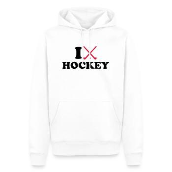 Hockey - Männer Premium Bio Hoodie - Weiß - Vorne - Nico (187cm)