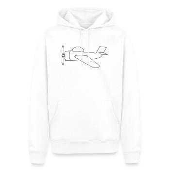 Flugzeug - Männer Premium Bio Hoodie - Weiß - Vorne - Nico (187cm)