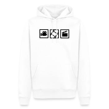 Film - Männer Premium Bio Hoodie - Weiß - Vorne - Nico (187cm)