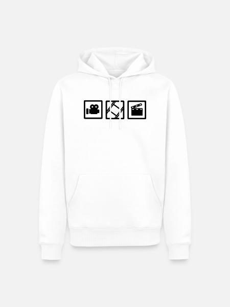 Film - Sweat à capuche Premium bio Homme - blanc