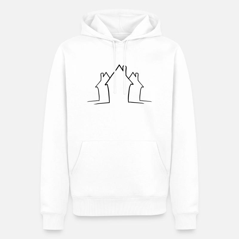 Lignes de maisons de quartier - Sweat à capuche Premium bio Homme - blanc