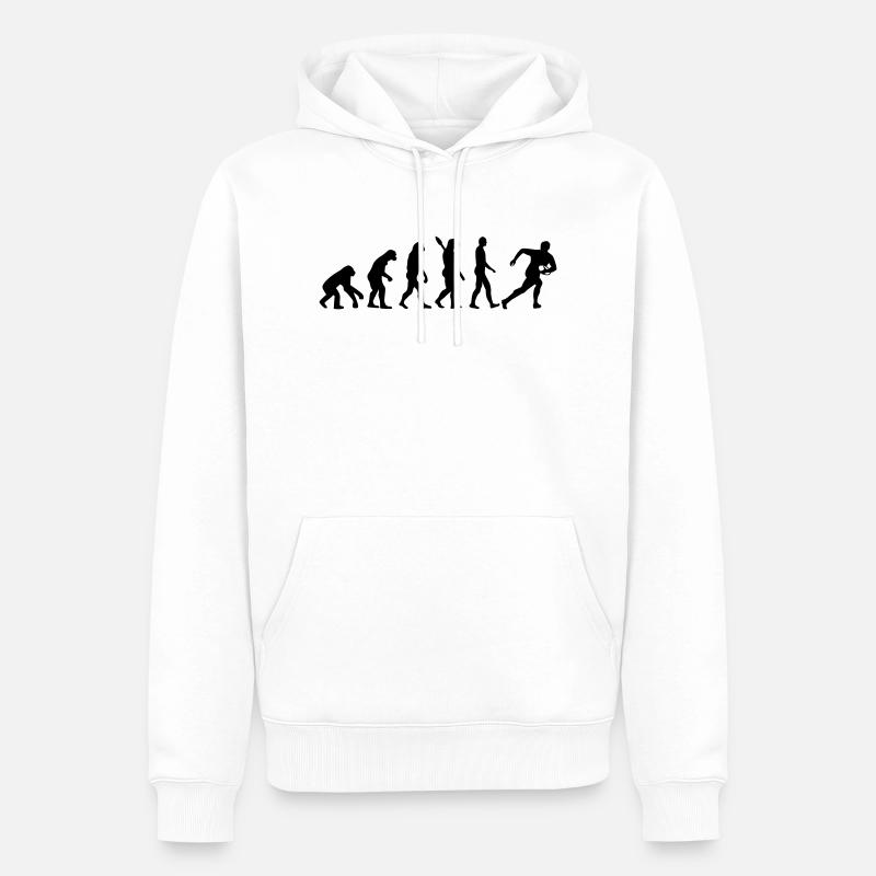 Evolution Rugby - Sweat à capuche Premium bio Homme - blanc
