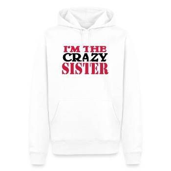 I'm the crazy Sister - Sweat à capuche Premium bio Homme - blanc - Devant - Nico (187cm)