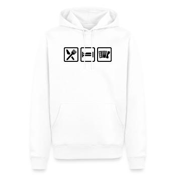 Eat Sleep Accordéon - Sweat à capuche Premium bio Homme - blanc - Devant - Nico (187cm)