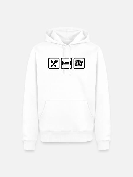 Akkordeon - Männer Premium Bio Hoodie - Weiß