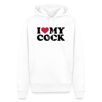 Penis - Männer Premium Bio Hoodie - Weiß - Vorne - Nico (187cm)