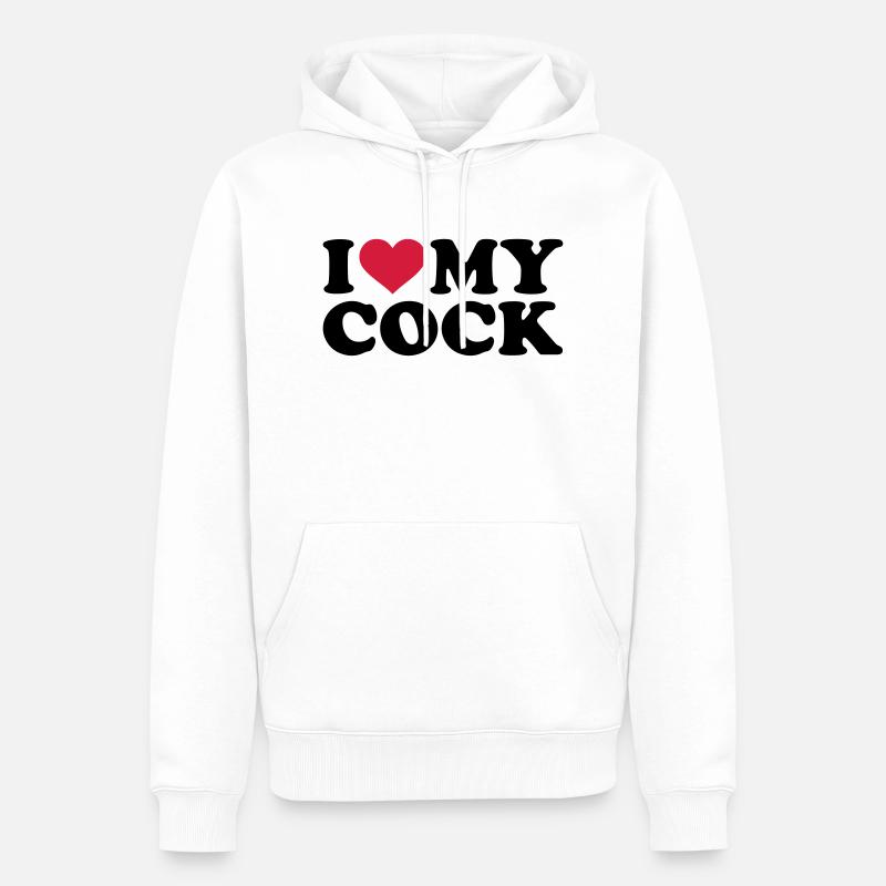 Penis - Männer Premium Bio Hoodie - Weiß