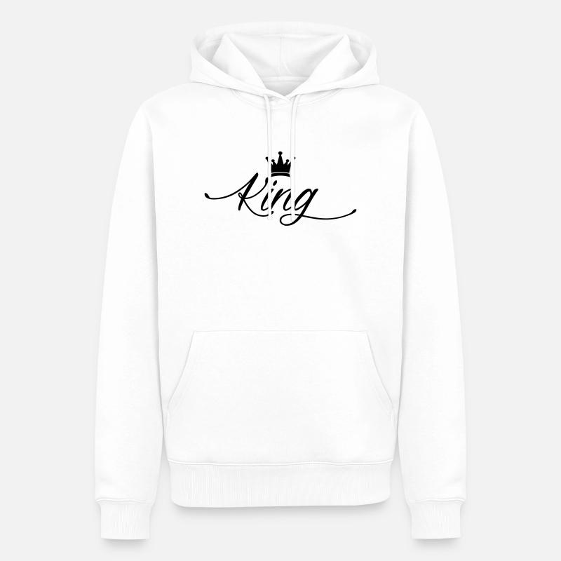 king - Männer Premium Bio Hoodie - Weiß