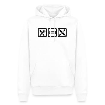 Eat Sleep Kayak - Sweat à capuche Premium bio Homme - blanc - Devant - Nico (187cm)