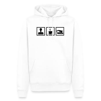 Beamter - Männer Premium Bio Hoodie - Weiß - Vorne - Nico (187cm)
