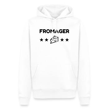 Fromager / Fromage / Travail / Métier / Job - Sweat à capuche Premium bio Homme - blanc - Devant - Nico (187cm)