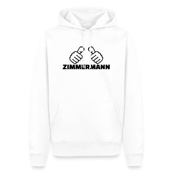 Zimmermann - Männer Premium Bio Hoodie - Weiß - Vorne - Nico (187cm)