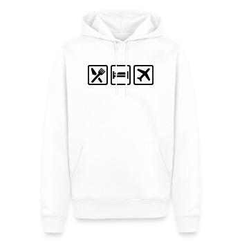 Flugzeug - Männer Premium Bio Hoodie - Weiß - Vorne - Nico (187cm)