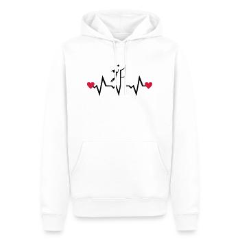 Volleyball Player & Heartbeat, woman - Sweat à capuche Premium bio Homme - blanc - Devant - Nico (187cm)