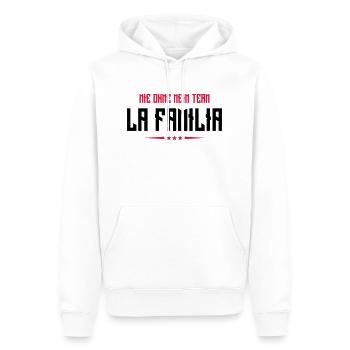 familia nie ohne mein team - Männer Premium Bio Hoodie - Weiß - Vorne - Nico (187cm)