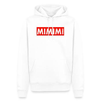 MiMiMi Red Box Logo Funshirt Parody Stateme funny - Männer Premium Bio Hoodie - Weiß - Vorne - Nico (187cm)