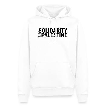 la Palestine libre - Sweat à capuche Premium bio Homme - blanc - Devant - Nico (187cm)