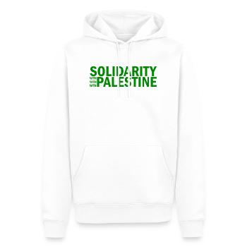 la Palestine libre - Sweat à capuche Premium bio Homme - blanc - Devant - Nico (187cm)