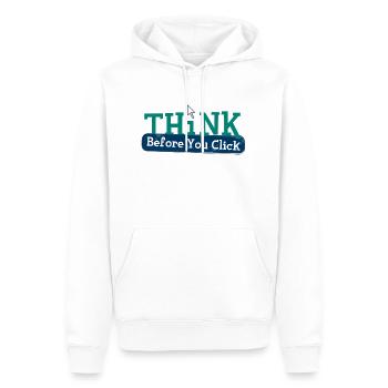 Réfléchissez avant de pirater l’informatique - Sweat à capuche Premium bio Homme - blanc - Devant - Nico (187cm)