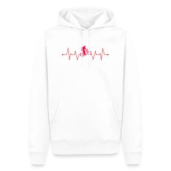 Fahrrad HerzschlagBike Mountainbike MTB - Männer Premium Bio Hoodie - Weiß - Vorne - Nico (187cm)