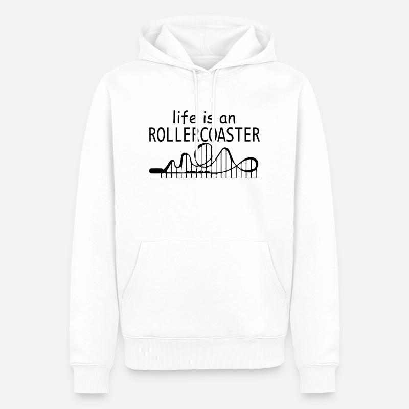 Rollercoaster Achterbahn - Männer Premium Bio Hoodie - Weiß
