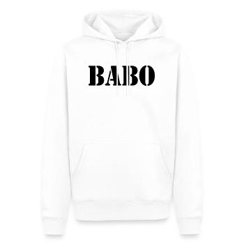 Babo - Männer Premium Bio Hoodie - Weiß - Vorne - Nico (187cm)