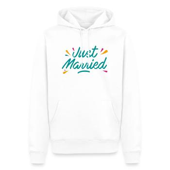 Just married - Sweat à capuche Premium bio Homme - blanc - Devant - Nico (187cm)