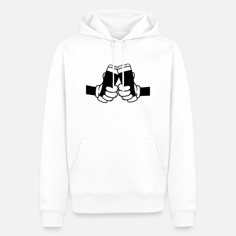 Comic 2 Freunde Biergläser - Männer Premium Bio Hoodie - Weiß