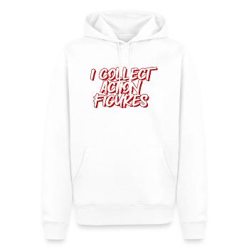 I Collect Action Figures 4 - Männer Premium Bio Hoodie - Weiß - Vorne - Nico (187cm)